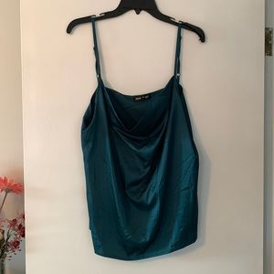 Emerald green silk tank